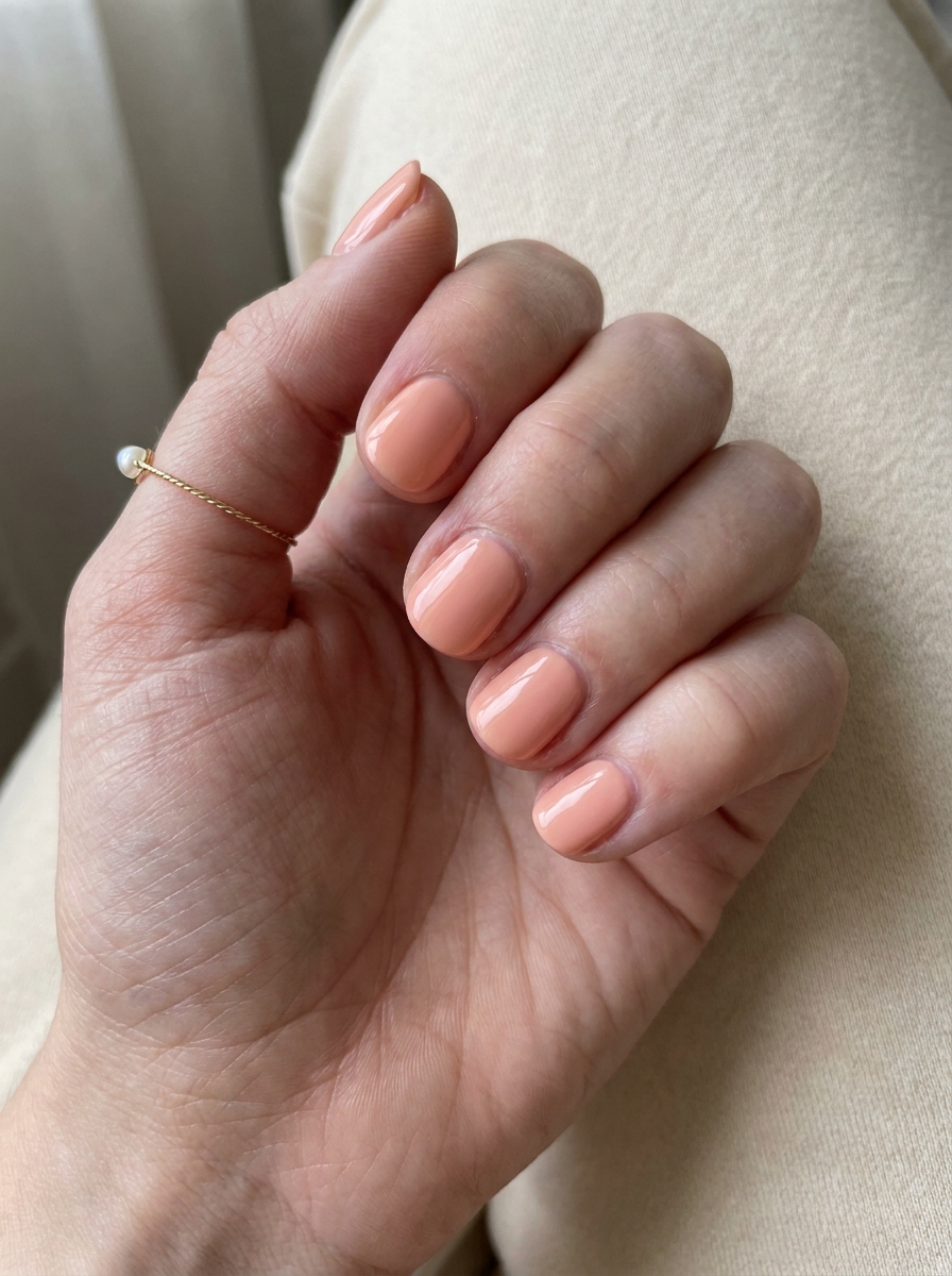 Peach Gel Nägel als Gel Nägel Sommer Inspiration 2026